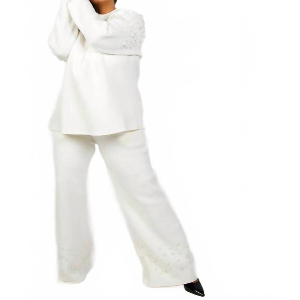 NEW JOH faith french scuba pearl pants in white